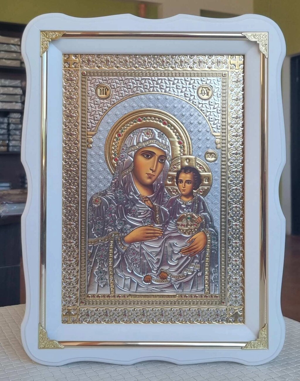 Єрусалимська ікона Божої Матері під срібло 37*27см від компанії Церковна крамниця "Покрова" - церковне начиння - фото 1