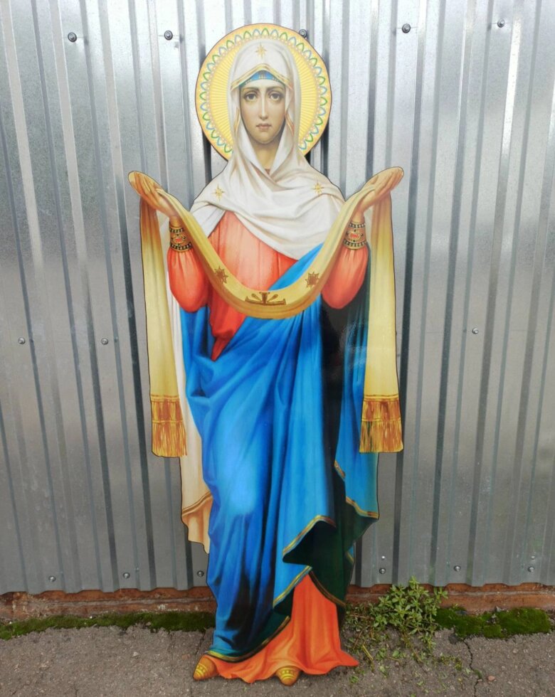 Фігура Матері Божої "Покрова" на металі для оформлення хрестів від компанії Церковна крамниця "Покрова" - церковне начиння - фото 1