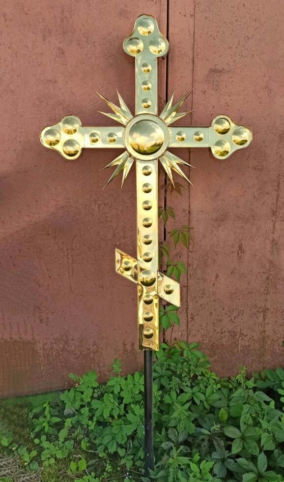 Фігурній хрест накупольний з булату для храмів 1.8м від компанії Церковна крамниця "Покрова" - церковне начиння - фото 1