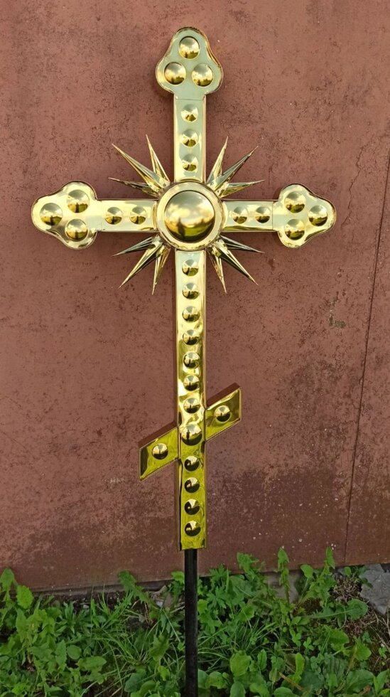 Фігурній хрест накупольний з булату для храмів и каплиці 80 см від компанії Церковна крамниця "Покрова" - церковне начиння - фото 1