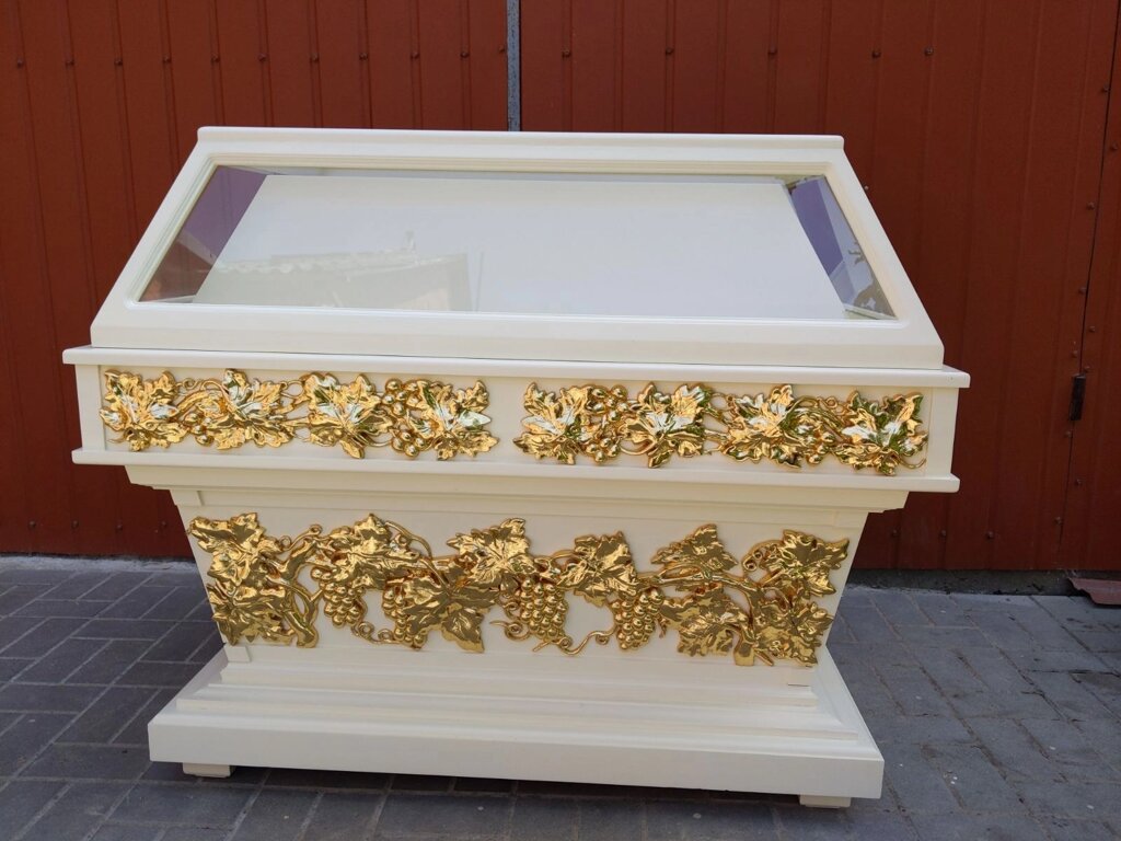 Гробниця біла із золоченням 120*70см від компанії Церковна крамниця "Покрова" - церковне начиння - фото 1