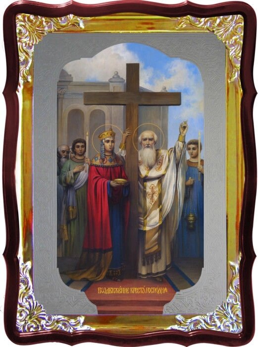 Храмова ікона під срібло Воздвиження хреста від компанії Церковна крамниця "Покрова" - церковне начиння - фото 1