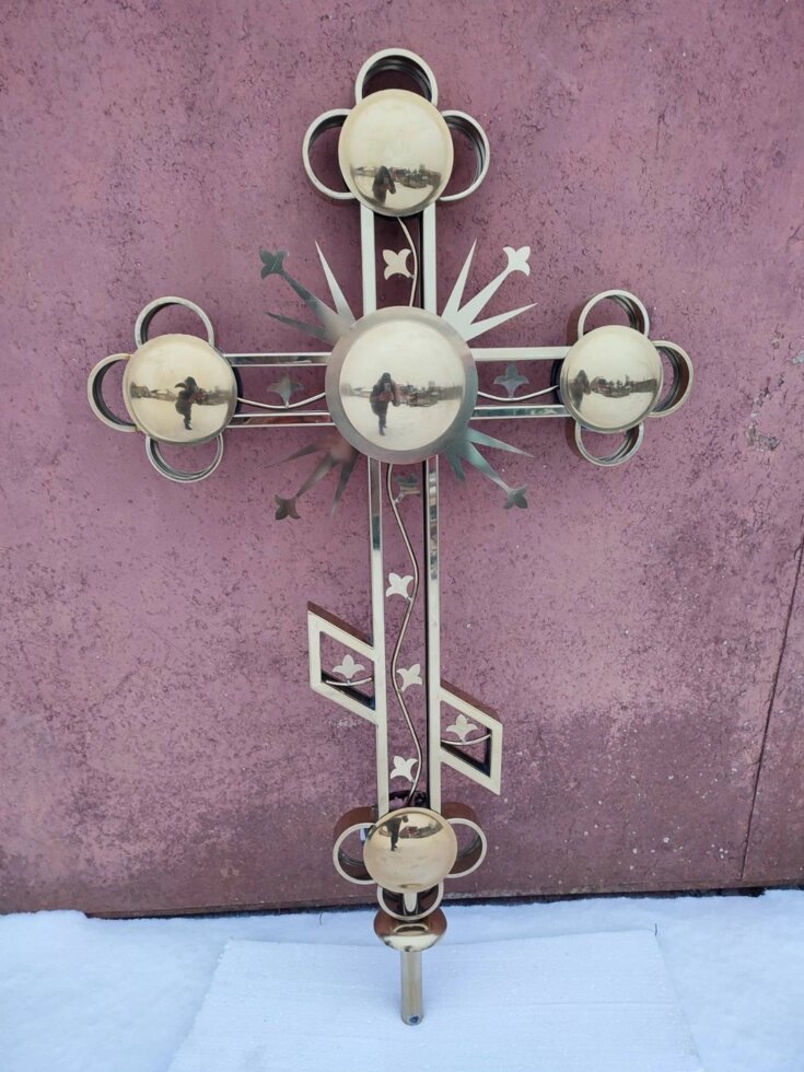 Хрест фігурній з булату (лазерна різка) 1.5м. висота від компанії Церковна крамниця "Покрова" - церковне начиння - фото 1