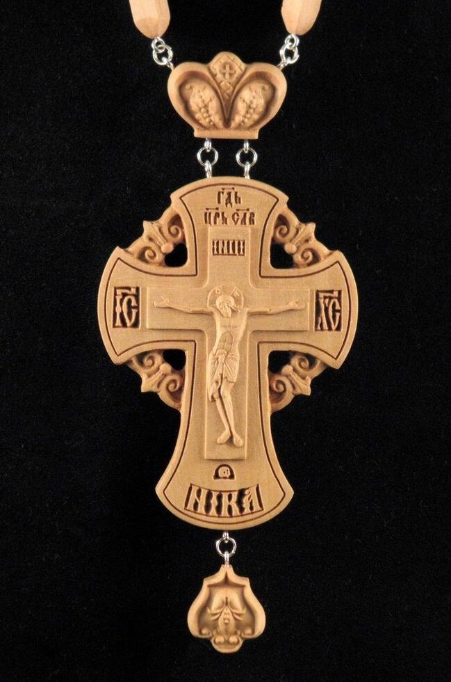 Хрест нагородний 85х60мм з груші від компанії Церковна крамниця "Покрова" - церковне начиння - фото 1