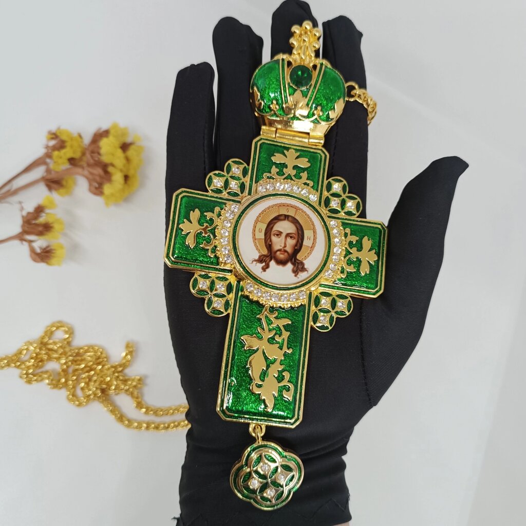 Хрест нагородження для батька за золото з камінням від компанії Церковна крамниця "Покрова" - церковне начиння - фото 1