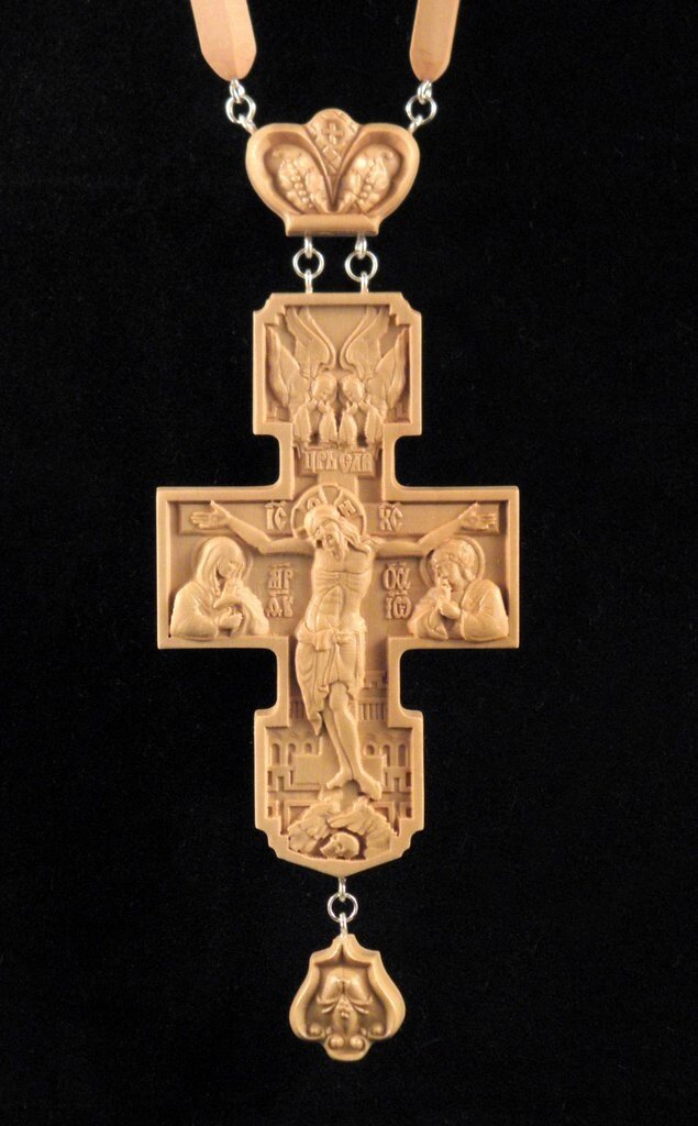Хрест наградний 100x65 мм у груші. від компанії Церковна крамниця "Покрова" - церковне начиння - фото 1