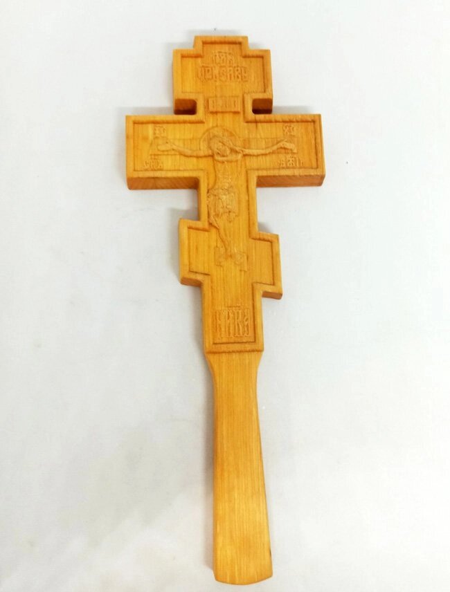 Хрест напрестольний, різьбленій з вільхі 27х10см від компанії Церковна крамниця "Покрова" - церковне начиння - фото 1