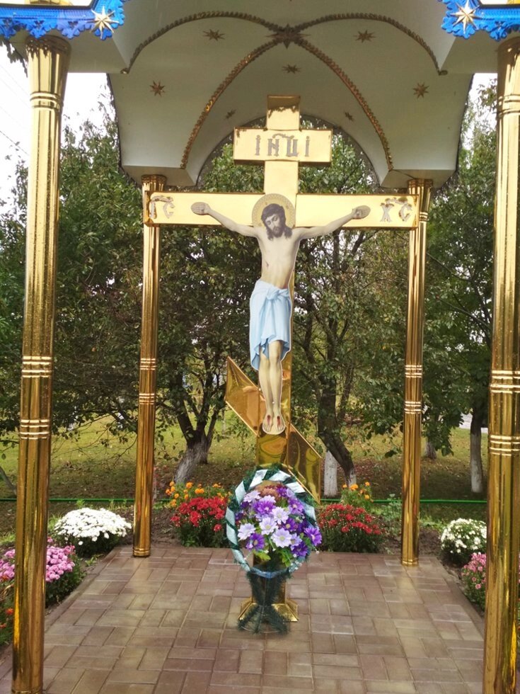 Хрест поклонний з булату на роздоріжжя 2.5м від компанії Церковна крамниця "Покрова" - церковне начиння - фото 1