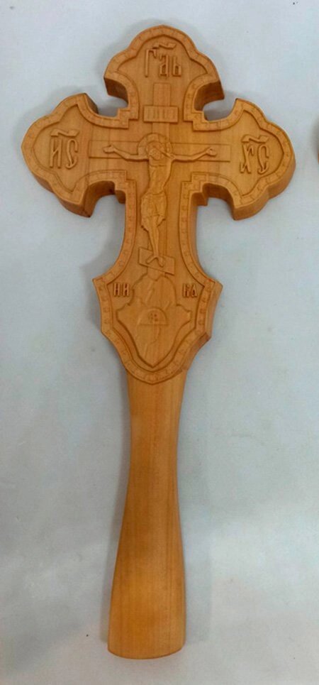 Хрест православний різьбленій в руку 28.5 * 12см від компанії Церковна крамниця "Покрова" - церковне начиння - фото 1