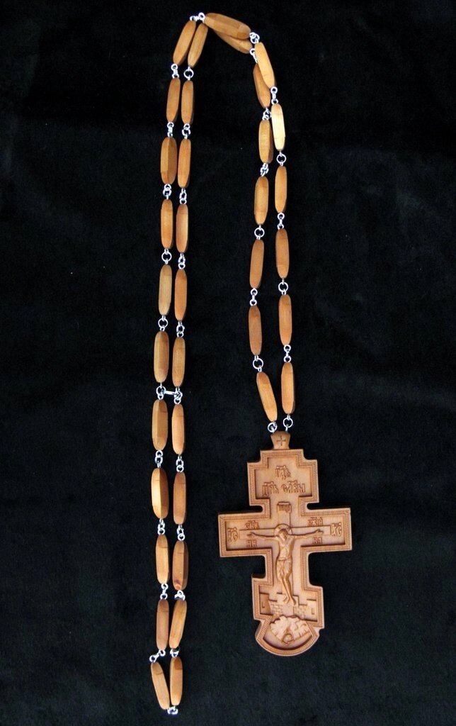 Хрест прорізній з дерева нагородний 100*65мм від компанії Церковна крамниця "Покрова" - церковне начиння - фото 1