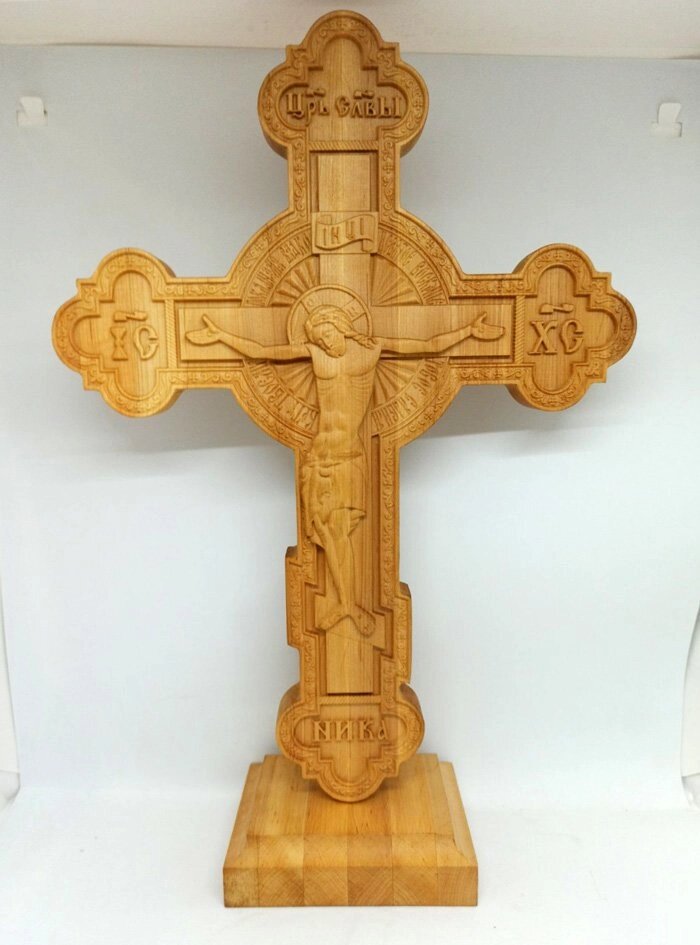 Хрест різьбленій церковний 37 * 27см від компанії Церковна крамниця "Покрова" - церковне начиння - фото 1
