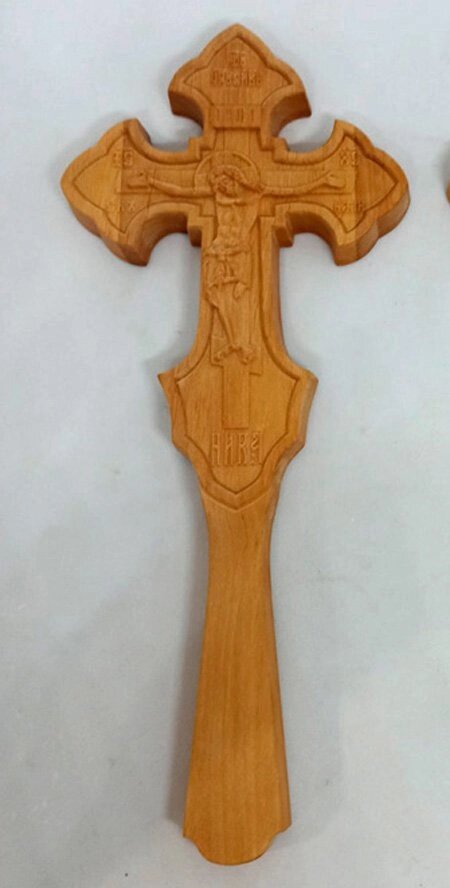 Хрест різьбленій в руку церковний 28.5 * 12см від компанії Церковна крамниця "Покрова" - церковне начиння - фото 1