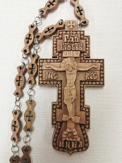 Хрест різьблений з дерева нагородний від компанії Церковна крамниця "Покрова" - церковне начиння - фото 1