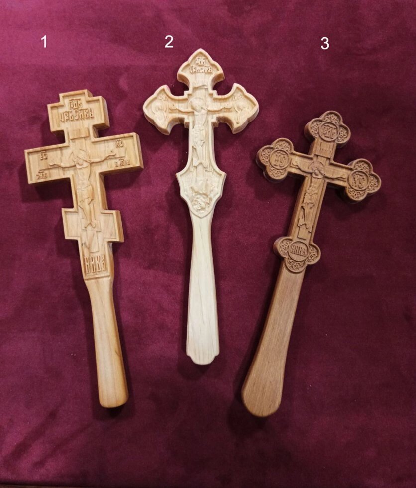 Хрест з дерева різьблений для батюшки  21.5*8см від компанії Церковна крамниця "Покрова" - церковне начиння - фото 1