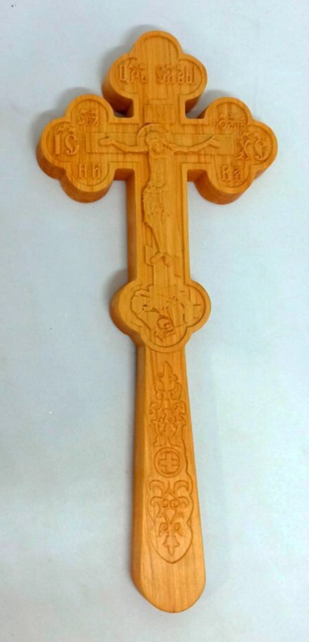 Хрест з дерева різьбленій в руку священика 28.5 * 12см від компанії Церковна крамниця "Покрова" - церковне начиння - фото 1