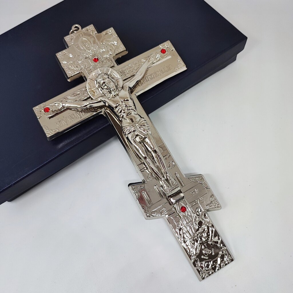 Хрести на стіну з металу у футлярі від компанії Церковна крамниця "Покрова" - церковне начиння - фото 1