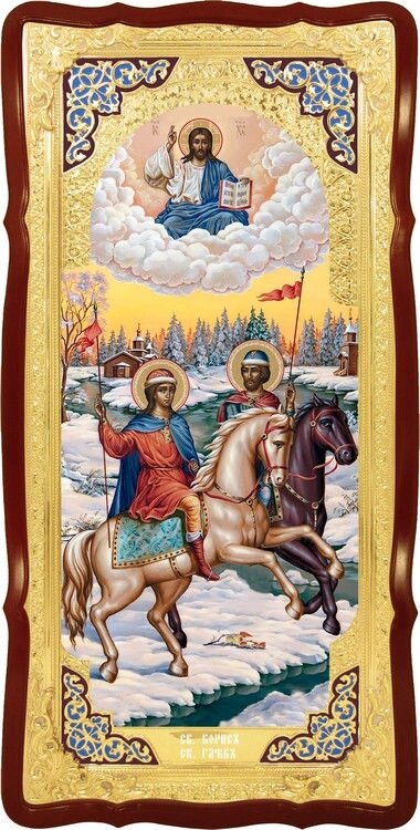 Християнська церковна ікона Святі Борис і Гліб від компанії Церковна крамниця "Покрова" - церковне начиння - фото 1