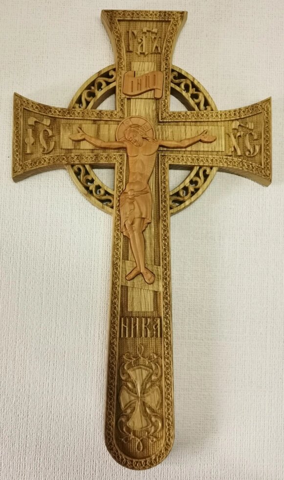Християнський хрест напрестольний з дуба, або груші # 721 від компанії Церковна крамниця "Покрова" - церковне начиння - фото 1
