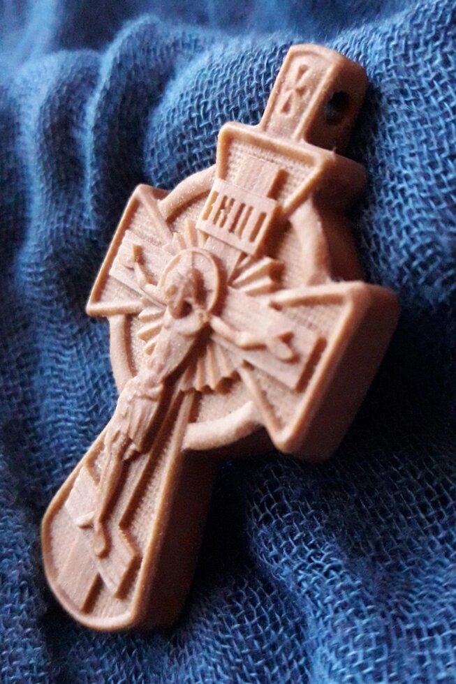 Християнський хрест Натільний з різьбленої груші # 114 від компанії Церковна крамниця "Покрова" - церковне начиння - фото 1