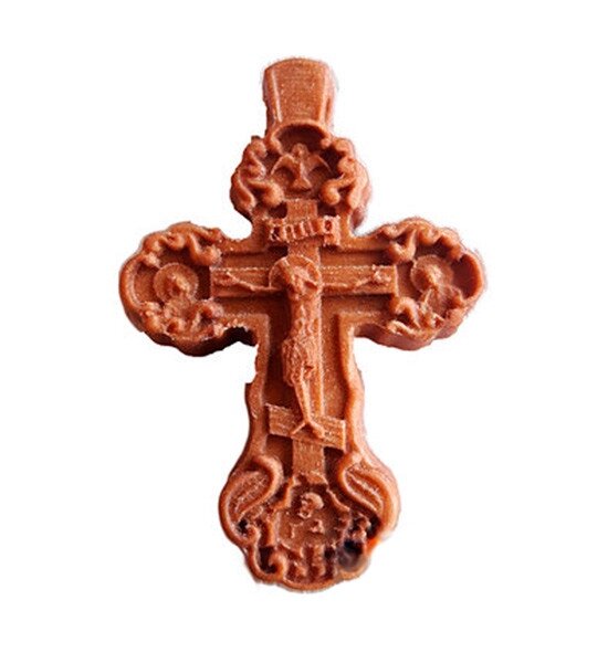 Християнський хрест Натільний з різьбленої груші # 122 від компанії Церковна крамниця "Покрова" - церковне начиння - фото 1