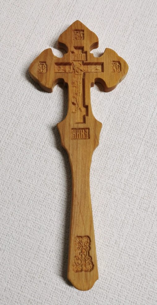 Християнський хрест требного з різьбленої вільхі # 642 від компанії Церковна крамниця "Покрова" - церковне начиння - фото 1