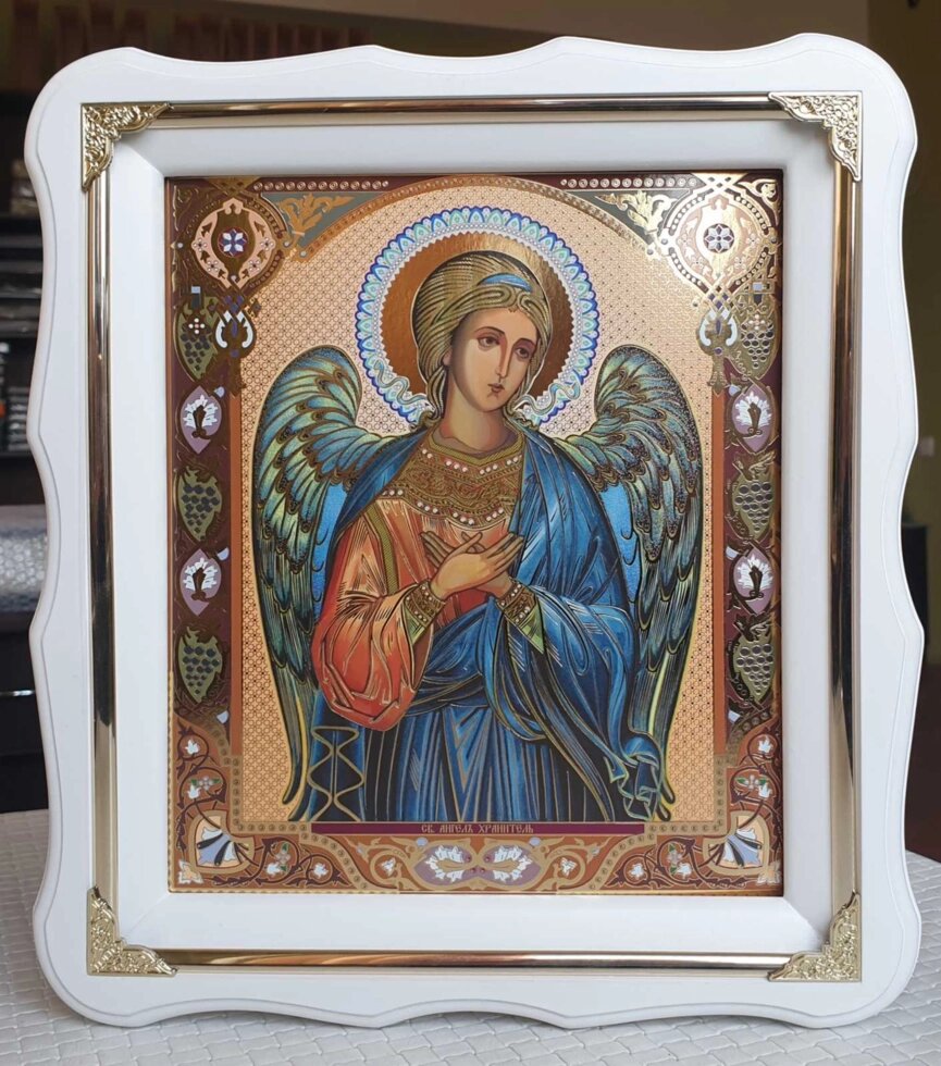 Ікона Ангела Хоронителя у білому кіоті (літографія) 30х26см від компанії Церковна крамниця "Покрова" - церковне начиння - фото 1