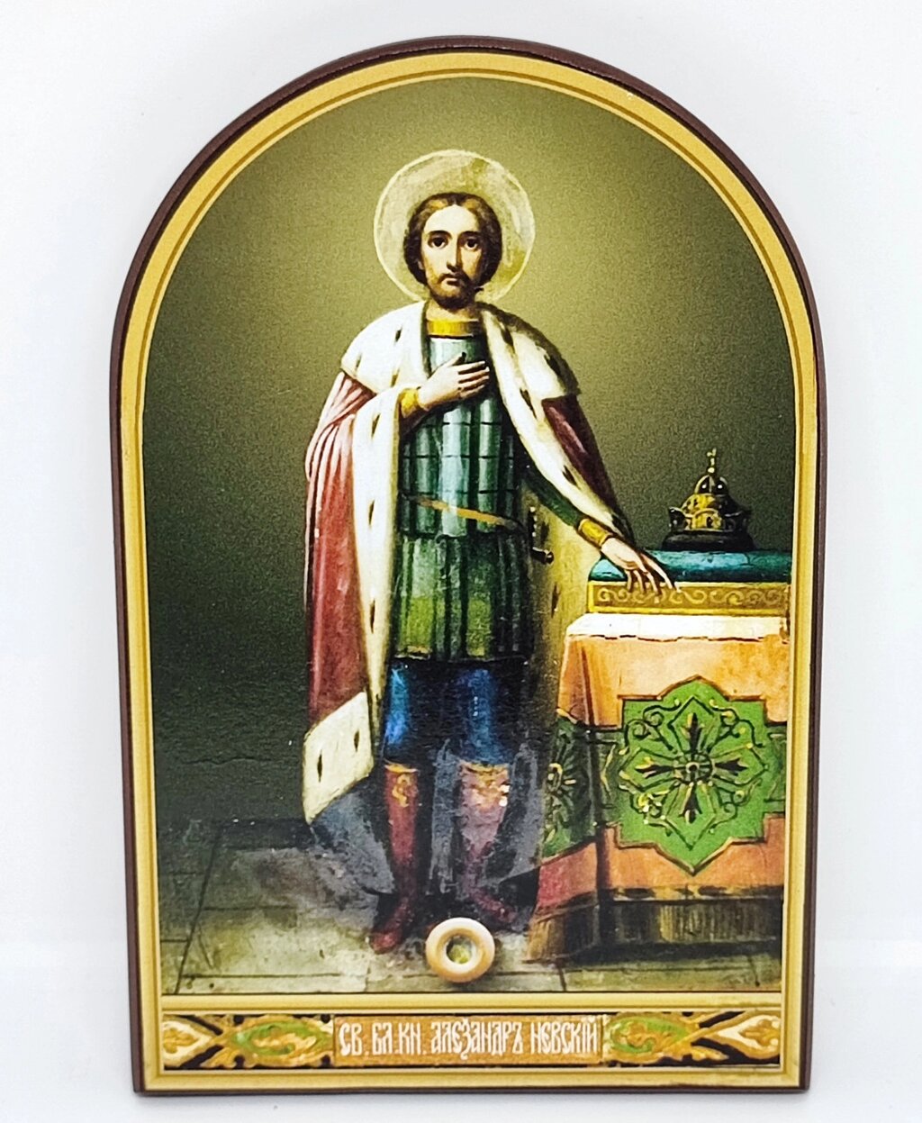 Ікона благовірний князь Олександр Невський на дошці від компанії Церковна крамниця "Покрова" - церковне начиння - фото 1