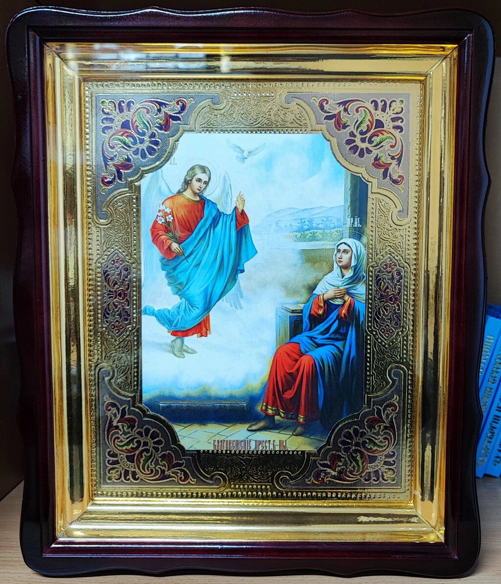 Ікона Благовіщення Пресвятої Богородиці з емаллю від компанії Церковна крамниця "Покрова" - церковне начиння - фото 1
