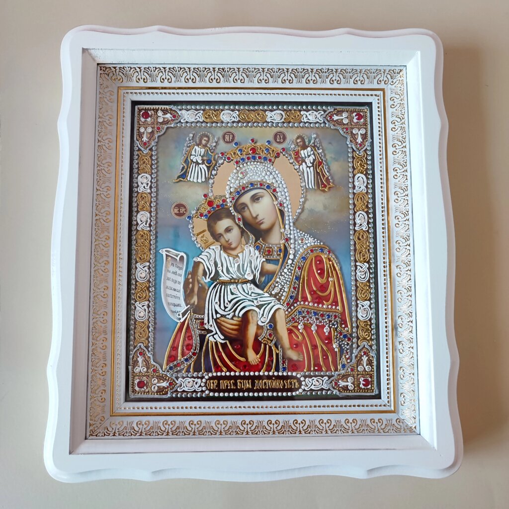 Ікона Богородиці "Достойно є" (Милуюча) на дарунок або для дому від компанії Церковна крамниця "Покрова" - церковне начиння - фото 1