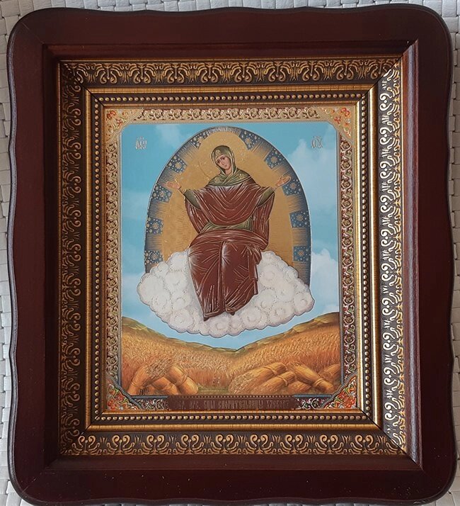 Ікона Богородиці «Спорітелька хлібів» для дому 23 * 26см від компанії Церковна крамниця "Покрова" - церковне начиння - фото 1