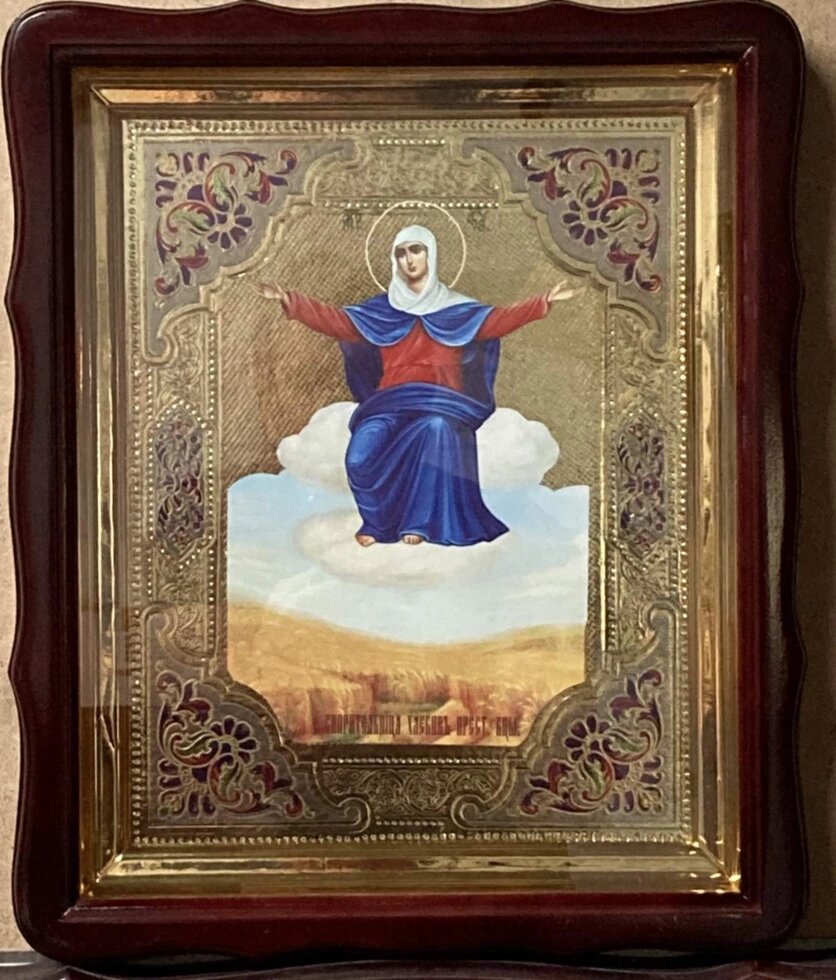 Ікона Божої Матері «Спорителька хлібів» з емаллю 40*35см від компанії Церковна крамниця "Покрова" - церковне начиння - фото 1