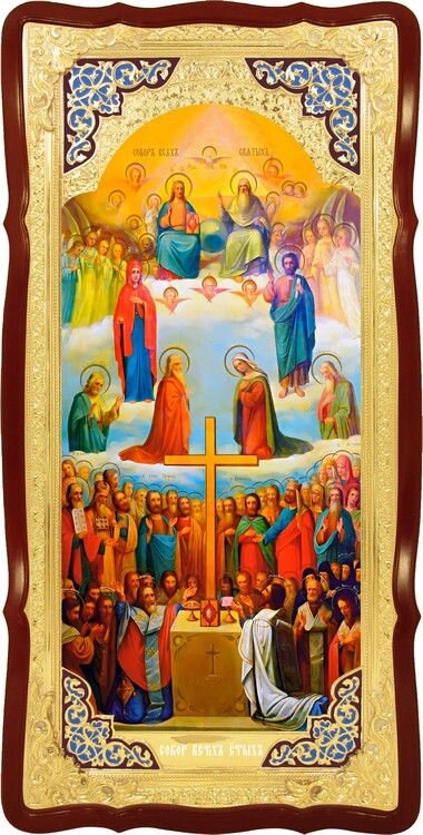 Ікона для церкви Собор Всіх Святих з емаллю від компанії Церковна крамниця "Покрова" - церковне начиння - фото 1