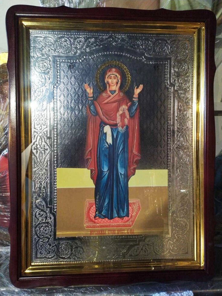 Ікона фон срібло Нерушима стіна Пресвятої Богородиці від компанії Церковна крамниця "Покрова" - церковне начиння - фото 1