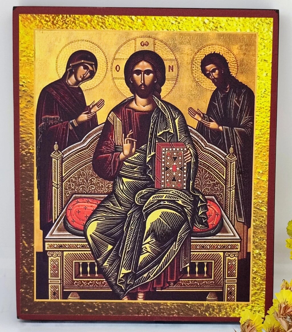 Ікона Господь Вседержитель на мдф 15х12,5 см від компанії Церковна крамниця "Покрова" - церковне начиння - фото 1