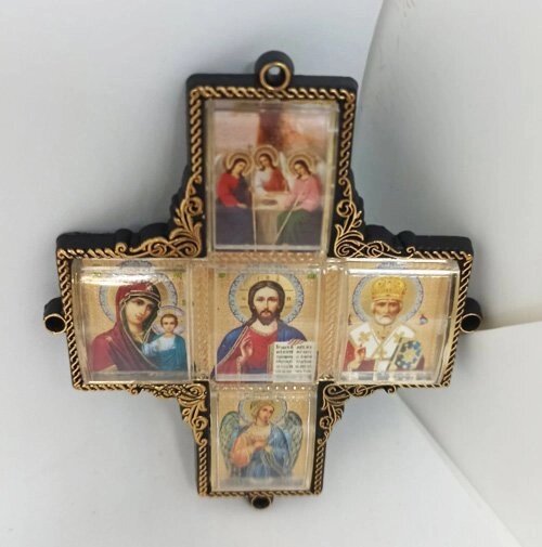 Ікона хрест "Врятуй і збережи" 10х8см від компанії Церковна крамниця "Покрова" - церковне начиння - фото 1