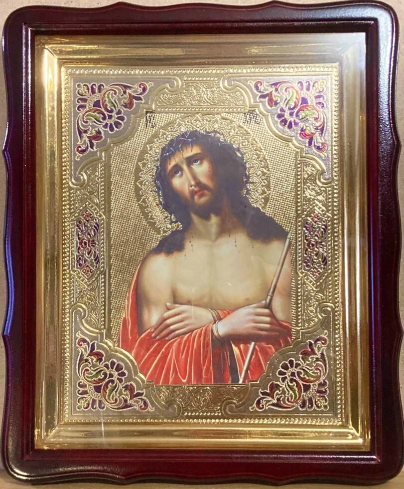 Ікона Христос в терновому вінці (Голгофа) 40х35см від компанії Церковна крамниця "Покрова" - церковне начиння - фото 1