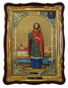 Ікона Іоанн Сочавський Святий Великомученик (з емаллю)
