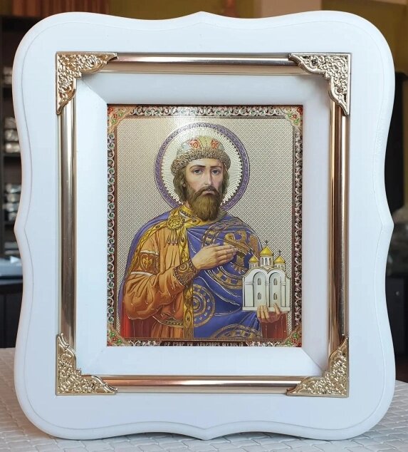 Ікона Князь Ярослав Мудрий 19х17см від компанії Церковна крамниця "Покрова" - церковне начиння - фото 1