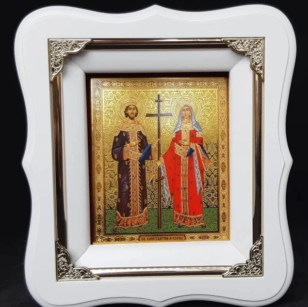 Ікона Костянтина та Олени 19х17см від компанії Церковна крамниця "Покрова" - церковне начиння - фото 1