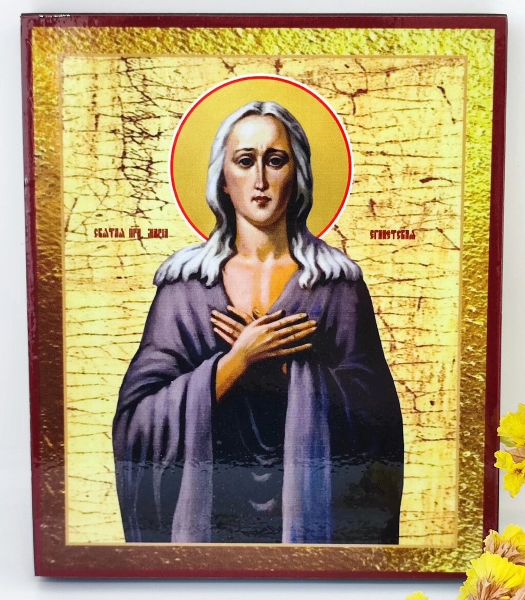 Ікона Марії Єгипетської на мдф 15х12,5 см від компанії Церковна крамниця "Покрова" - церковне начиння - фото 1