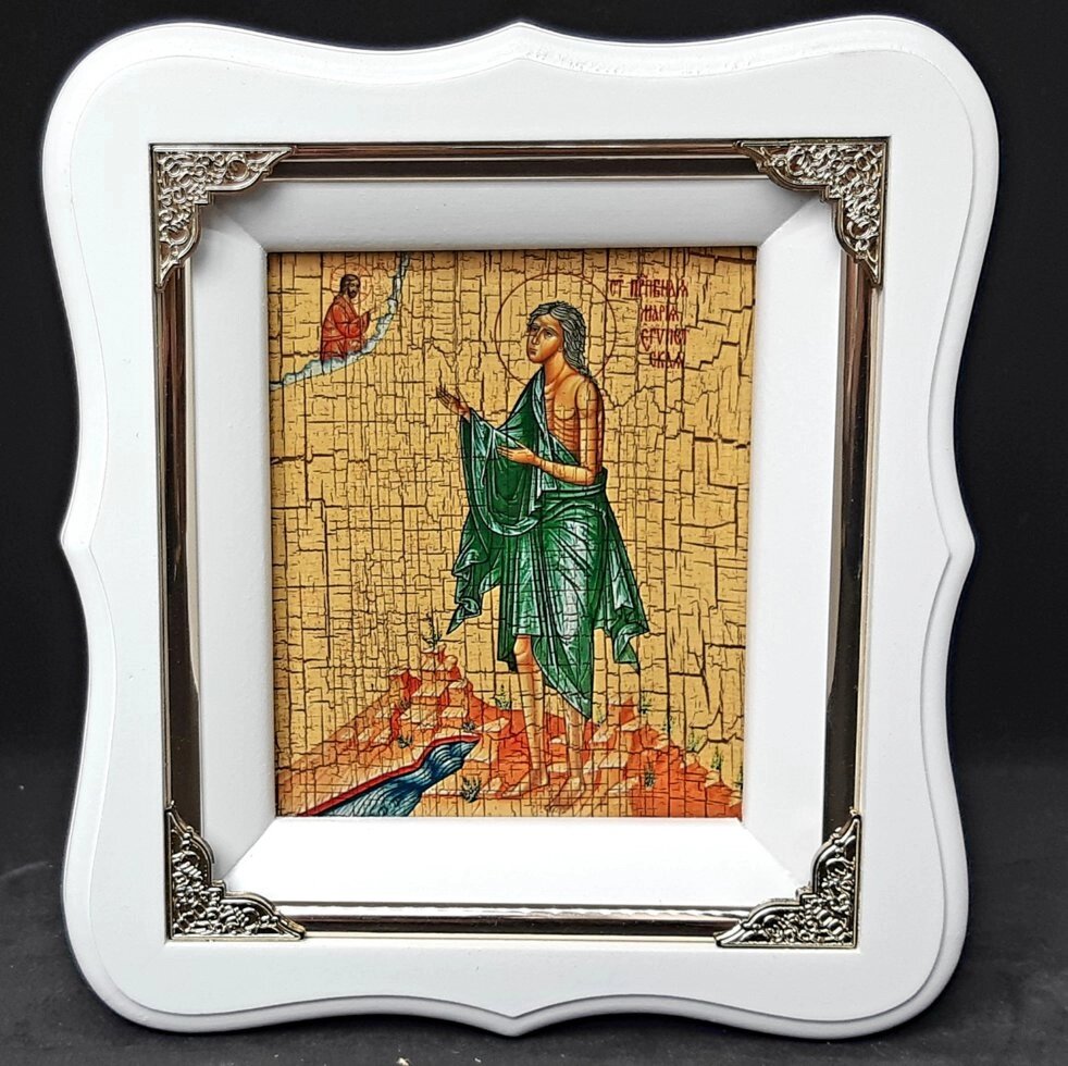 Ікона Марії Єгіпетської в білому фігурному кіоті розмір 19 х 17, лик під старовину від компанії Церковна крамниця "Покрова" - церковне начиння - фото 1