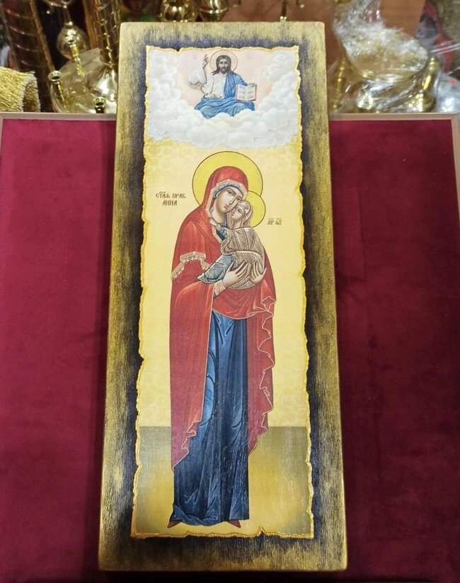 Ікона на хрещення (Мірна ікона Святої Анни) на замовлення від компанії Церковна крамниця "Покрова" - церковне начиння - фото 1