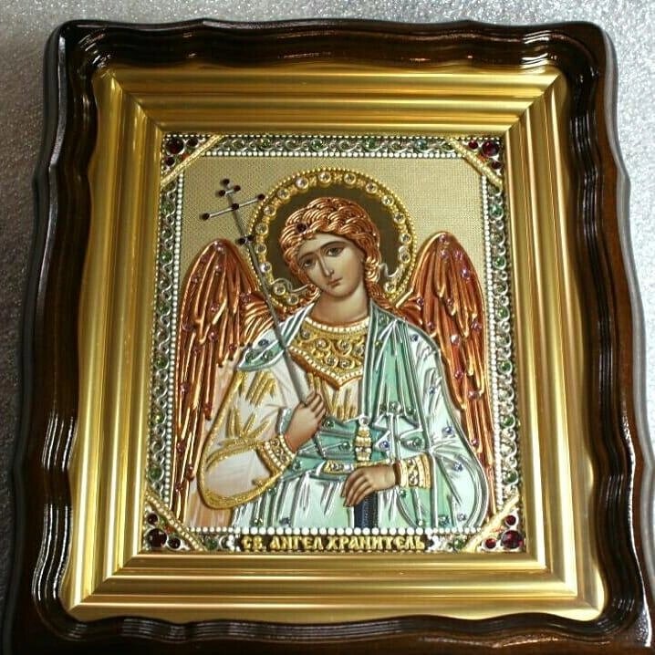 Ікона на подарунок Ангела Хранителя зі стразами на дарунок або для дому від компанії Церковна крамниця "Покрова" - церковне начиння - фото 1