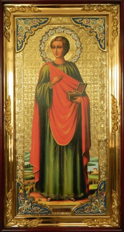 Ікона Пантелеймона цілителя (з емаллю) від компанії Церковна крамниця "Покрова" - церковне начиння - фото 1