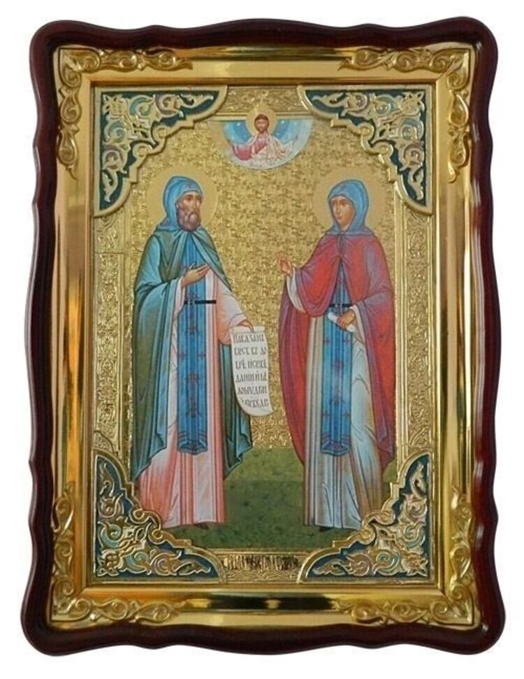 Ікона Петра та Февронії (з емаллю) від компанії Церковна крамниця "Покрова" - церковне начиння - фото 1