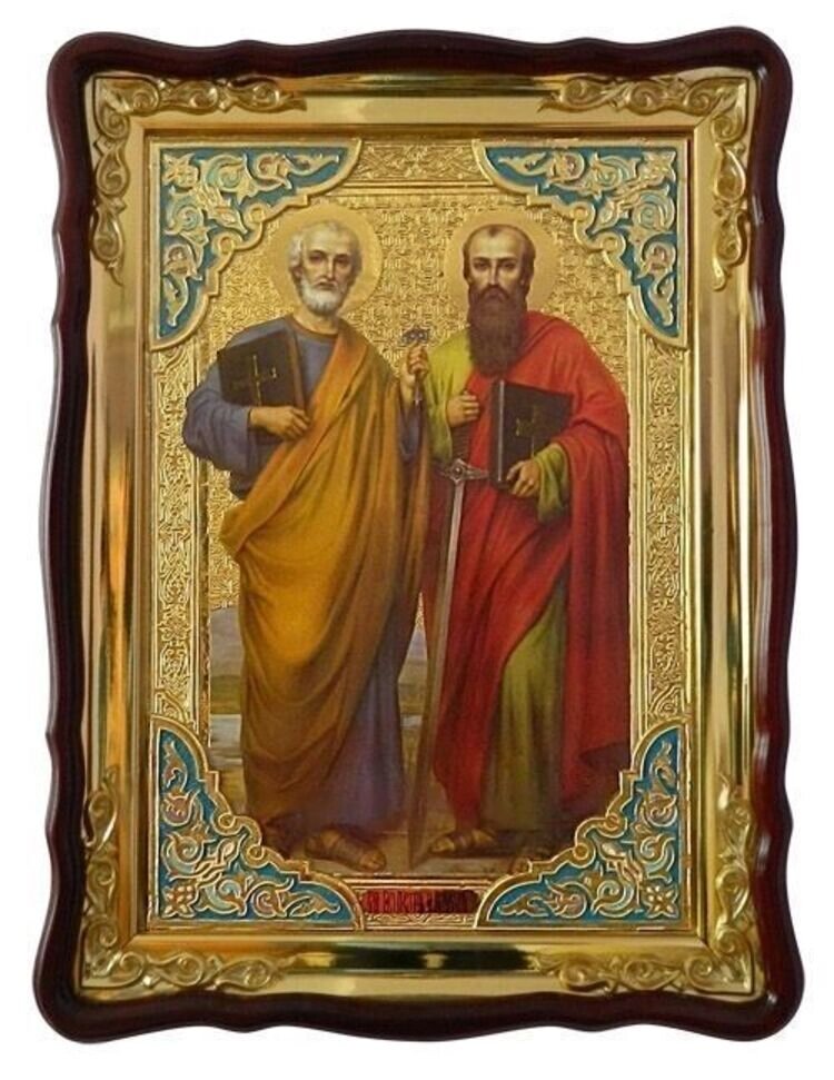 Ікона Петро і Павло апостоли (з емаллю) від компанії Церковна крамниця "Покрова" - церковне начиння - фото 1