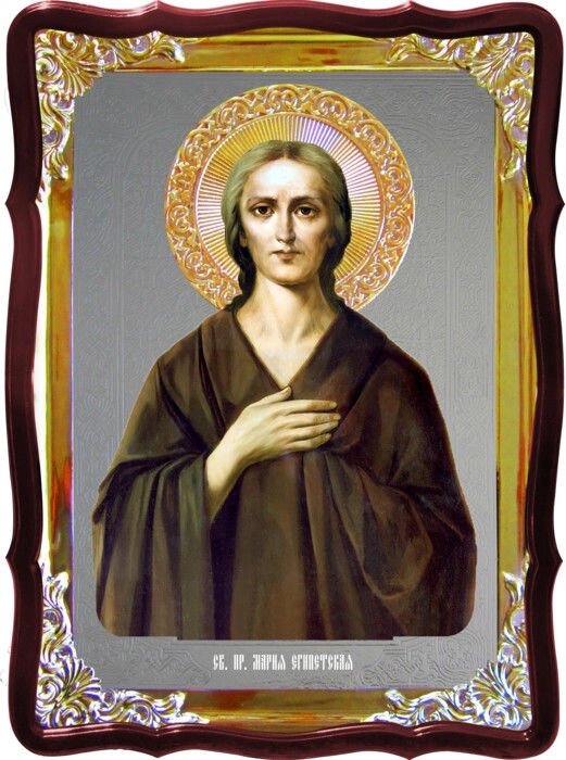 Ікона під срібло Свята Марія Єгипетська в церковній лавці від компанії Церковна крамниця "Покрова" - церковне начиння - фото 1
