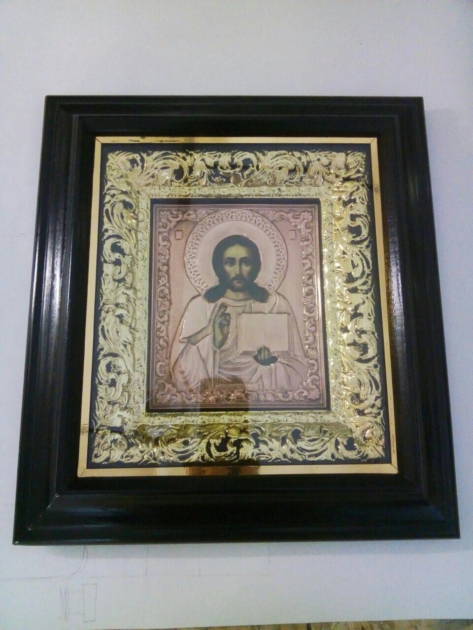 Ікона подарункова Спасителя Христа 40х43см від компанії Церковна крамниця "Покрова" - церковне начиння - фото 1
