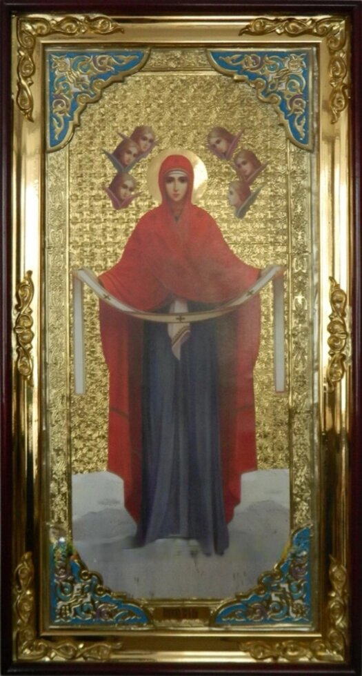 Ікона Покров Пресвятої Богородиці (з емаллю) від компанії Церковна крамниця "Покрова" - церковне начиння - фото 1