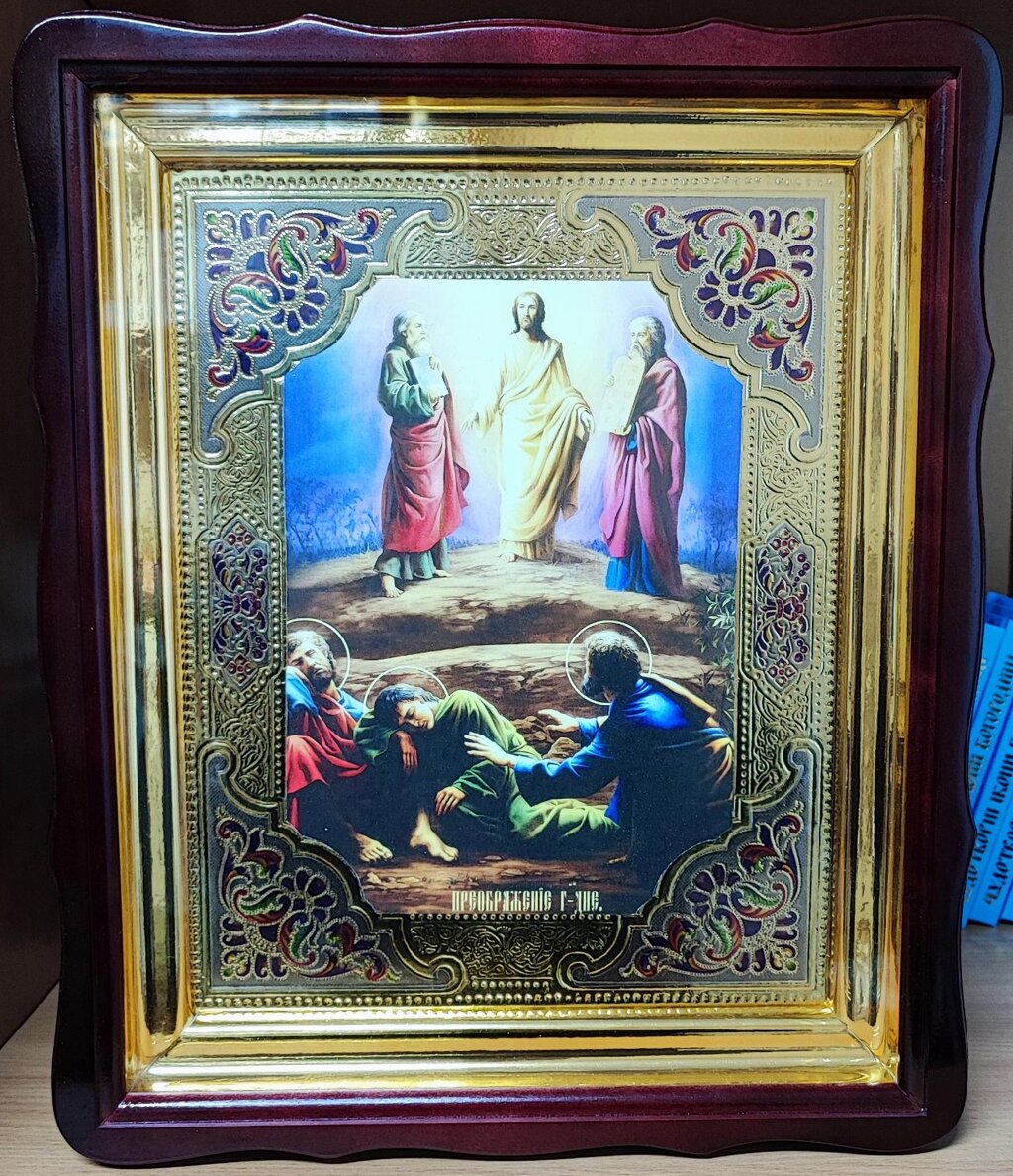 Ікона Преображення Господнього з емаллю від компанії Церковна крамниця "Покрова" - церковне начиння - фото 1